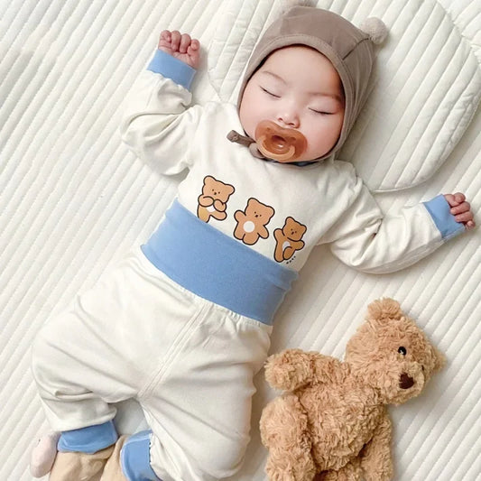 Ensembles de vêtements pour bébé 2 pièces Ensemble de pyjama pour bébé automne-hiver Ensemble de sous-vêtements deux pièces en coton pour bébé garçon Tenue à manches longues