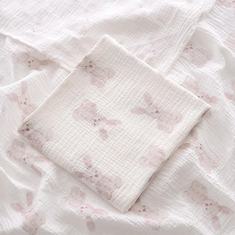 Lange Emmaillotage Coton Mousseline Bébé – 100x100cm, Motifs Cartoon, Unisexe