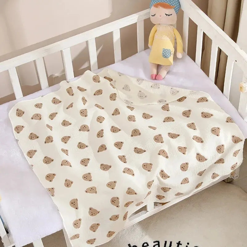 Lange Emmaillotage Coton Mousseline Bébé – 80x80cm, Motifs Cartoon, 0-2,5 Ans