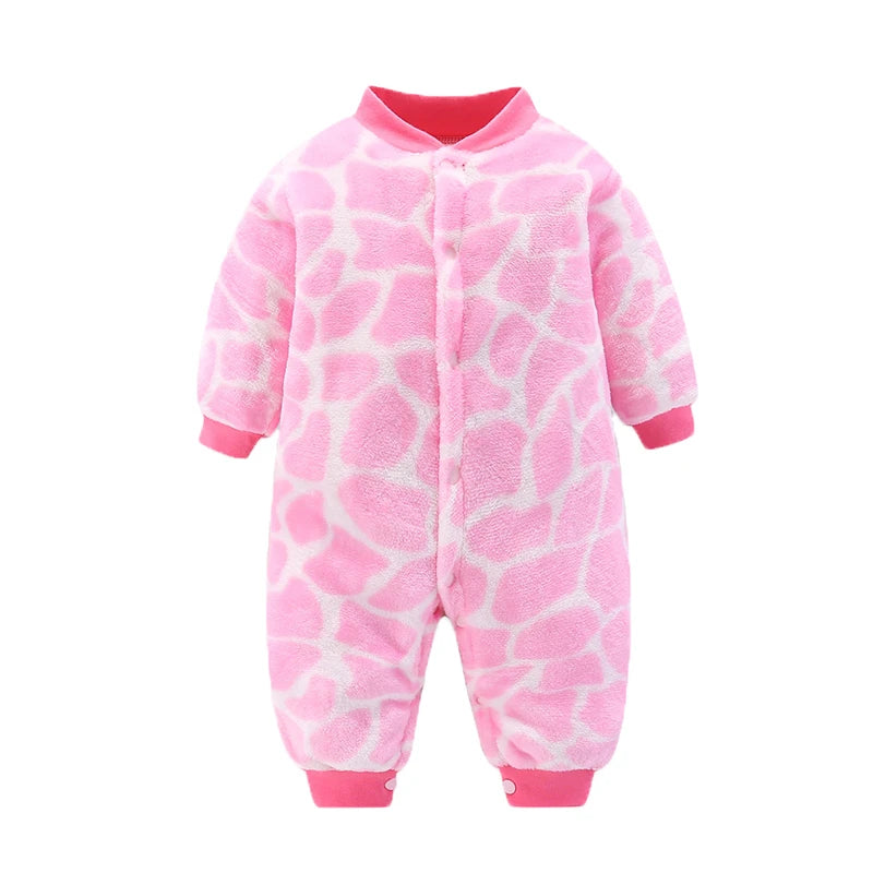 Combinaison Flanelle Douce Bébé – Polyester, Boutons Pression, 3 Tailles 0-9 Mois