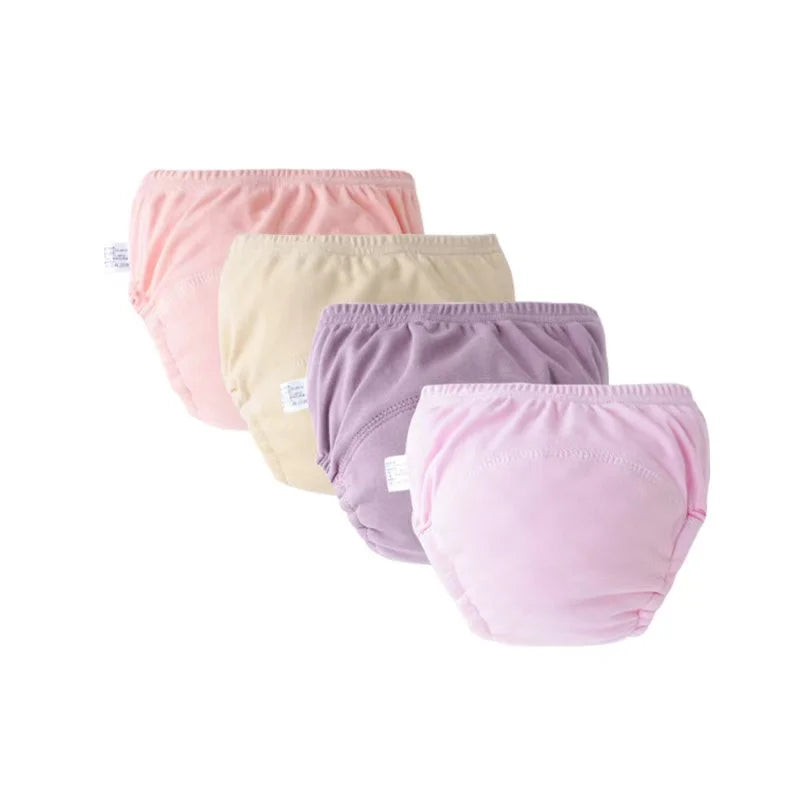 Lot de 4 Culottes Apprentissage Propreté Réutilisables – 100% Coton, 4 Couches, 1-3 Ans