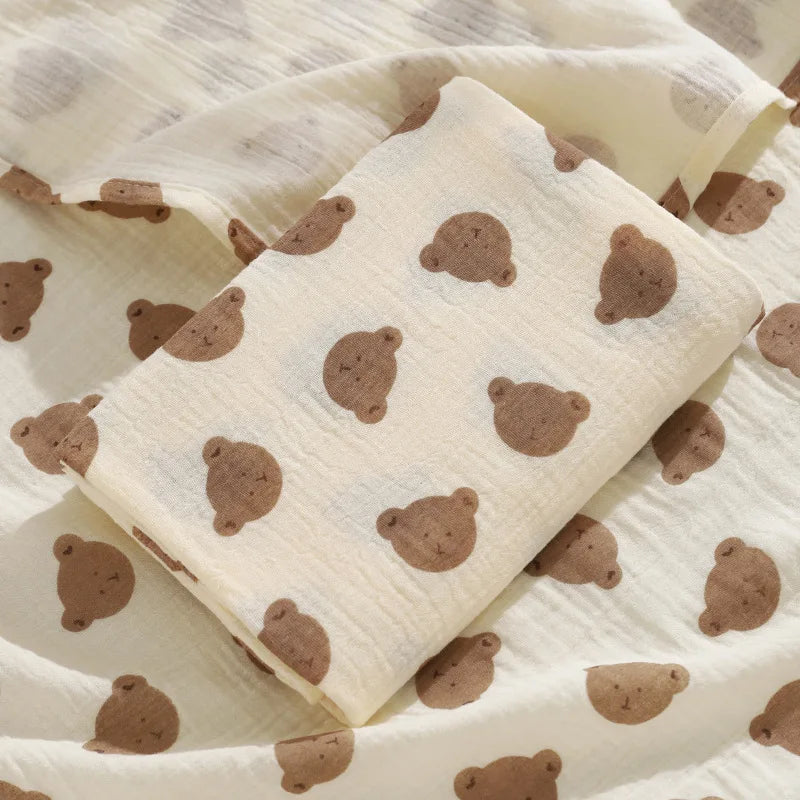 Lange Emmaillotage Coton Mousseline Bébé – 100x100cm, Motifs Cartoon, Unisexe